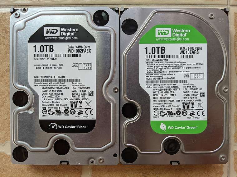 two western digital hdd