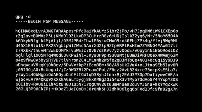 Using GPG decrypt message in documentary Citizen Four